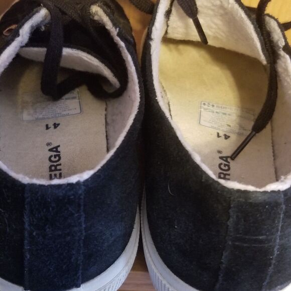 Superga Black Skater Shoes Sneakers Suede Leather Unisex EU 41 Women 9.5 Men 8 - Picture 11 of 14